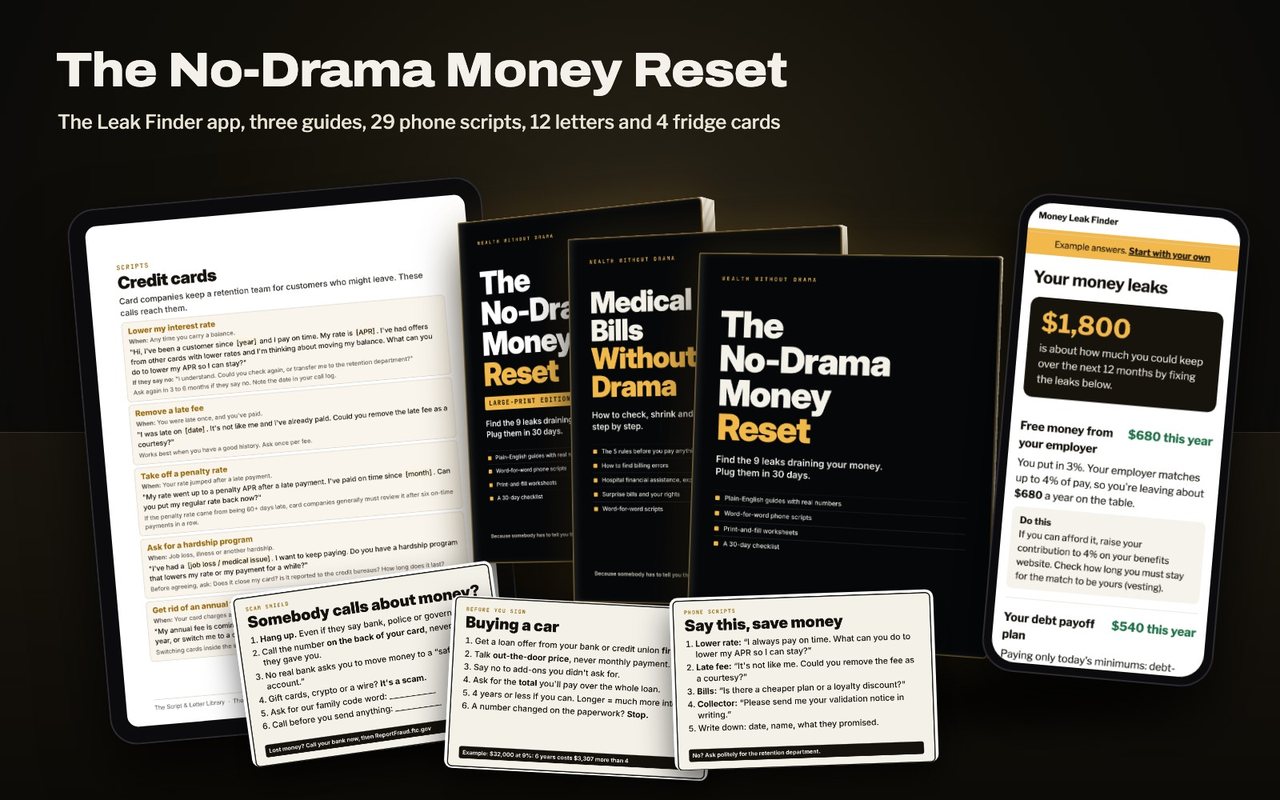 The kit's guides, cards and app laid out together